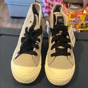 Justice Gray and Black Kids High-Top Sneakers